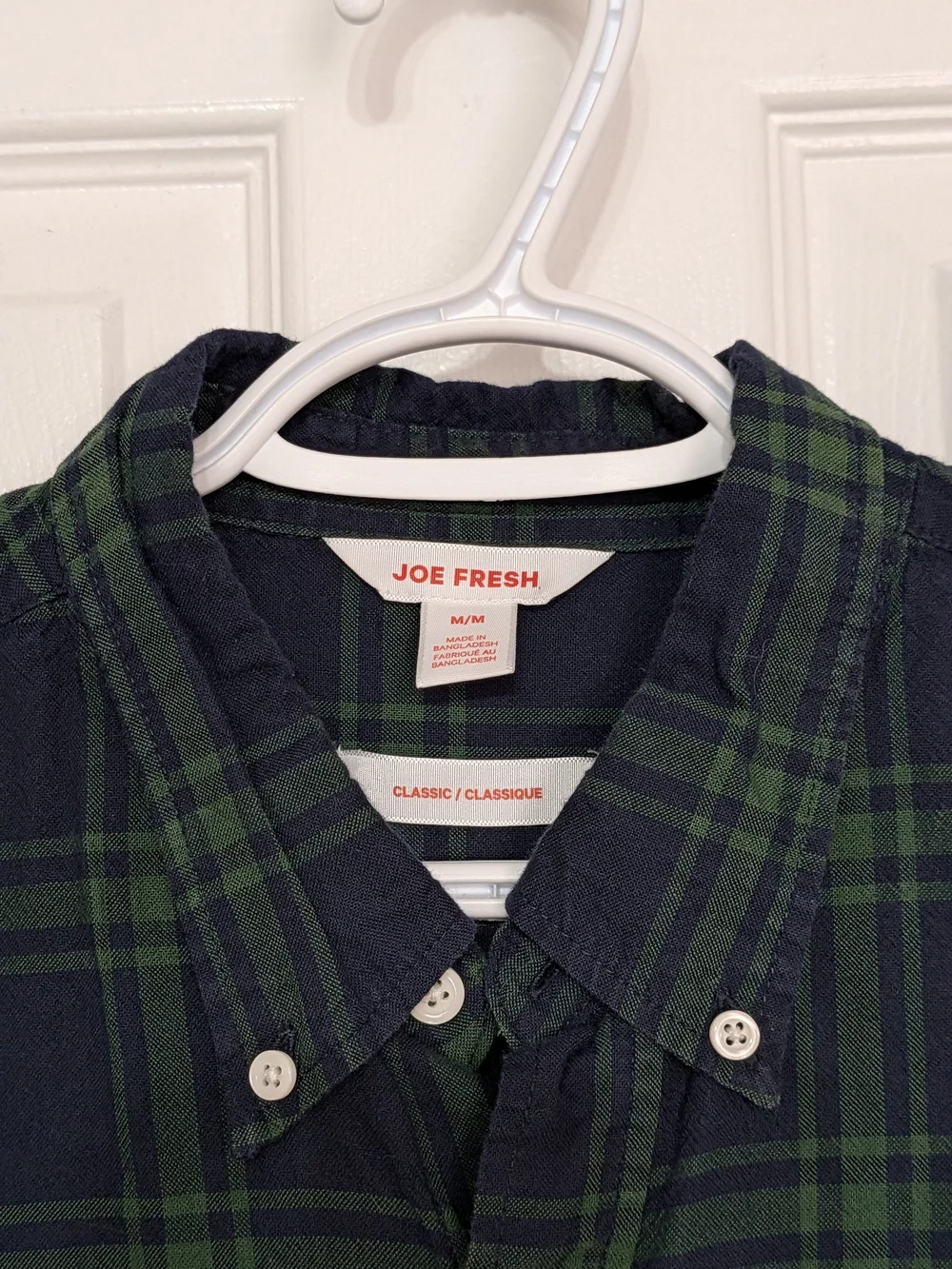 Joe Fresh Mens Plaid Button Down Shirt (Medium) Classic Fit Long Sleeve - Picture 2 of 3
